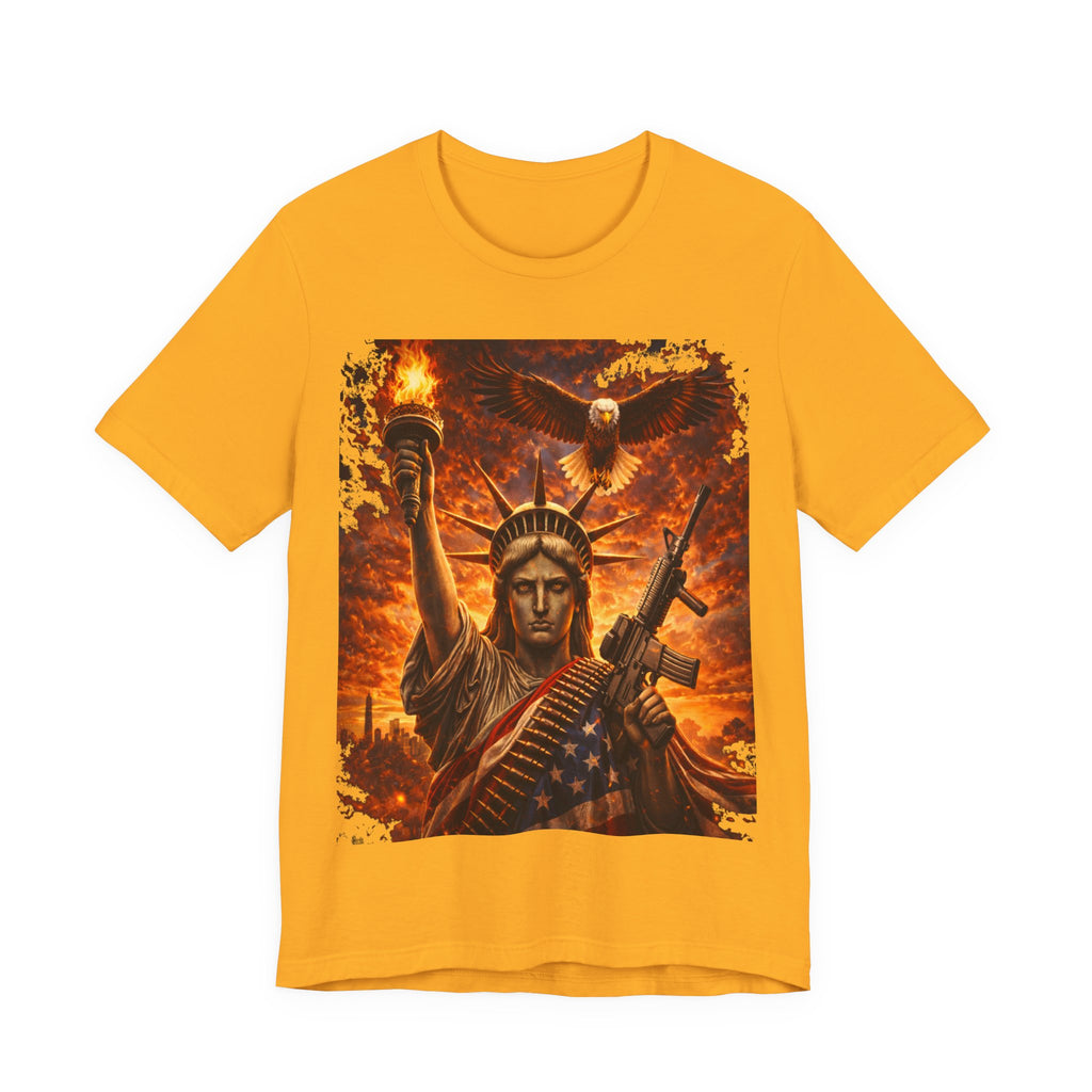 USA Liberty T-Shirt — Statue of Liberty with Eagle & Flag Graphic