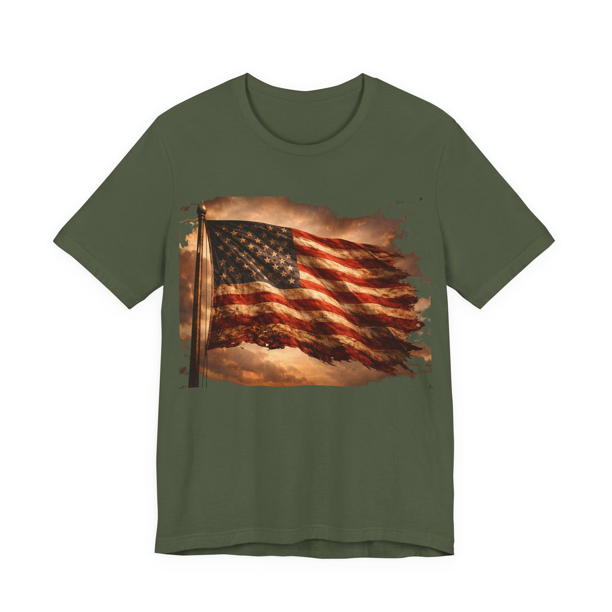 Distressed American Flag T‑Shirt — Vintage Patriotic Tee for 4th of July & Veterans