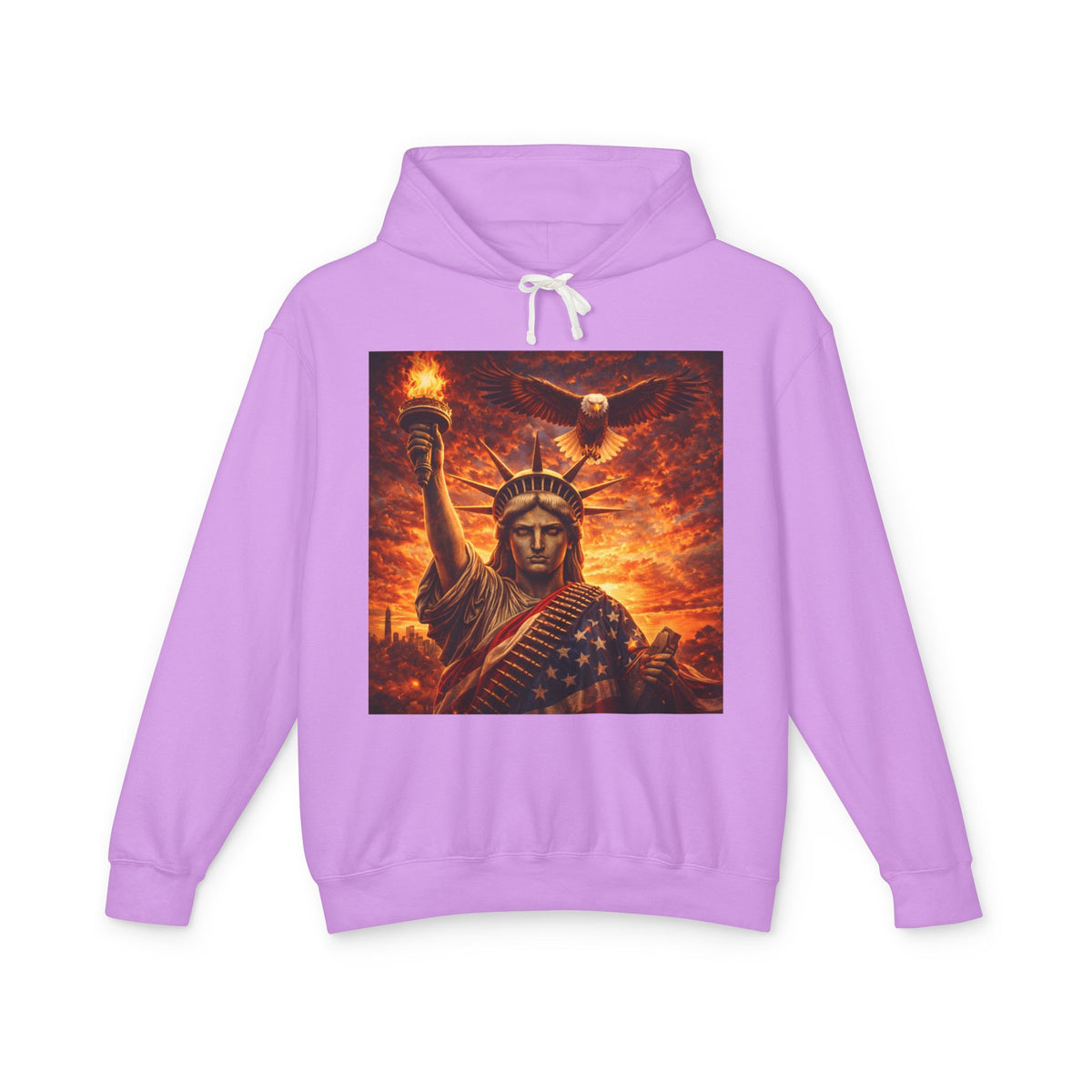 Statue of Liberty Sunset Hoodie — Patriotic American Freedom Sweatshirt