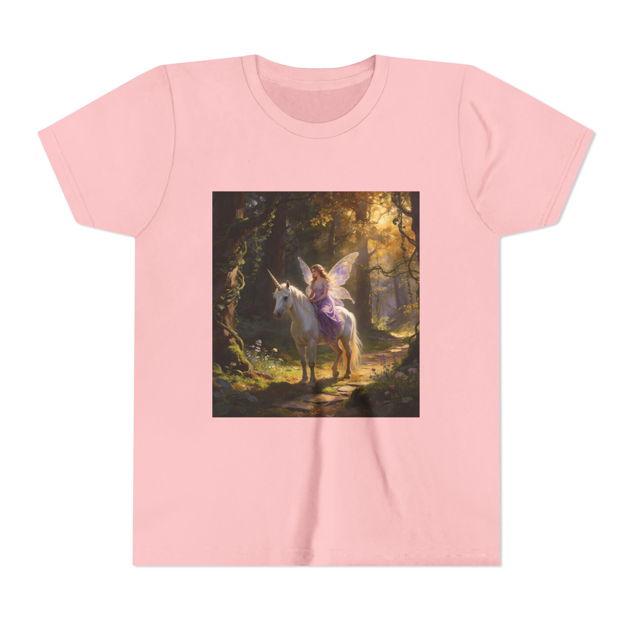 Youth Tee — Enchanted Unicorn & Fairy Forest Graphic