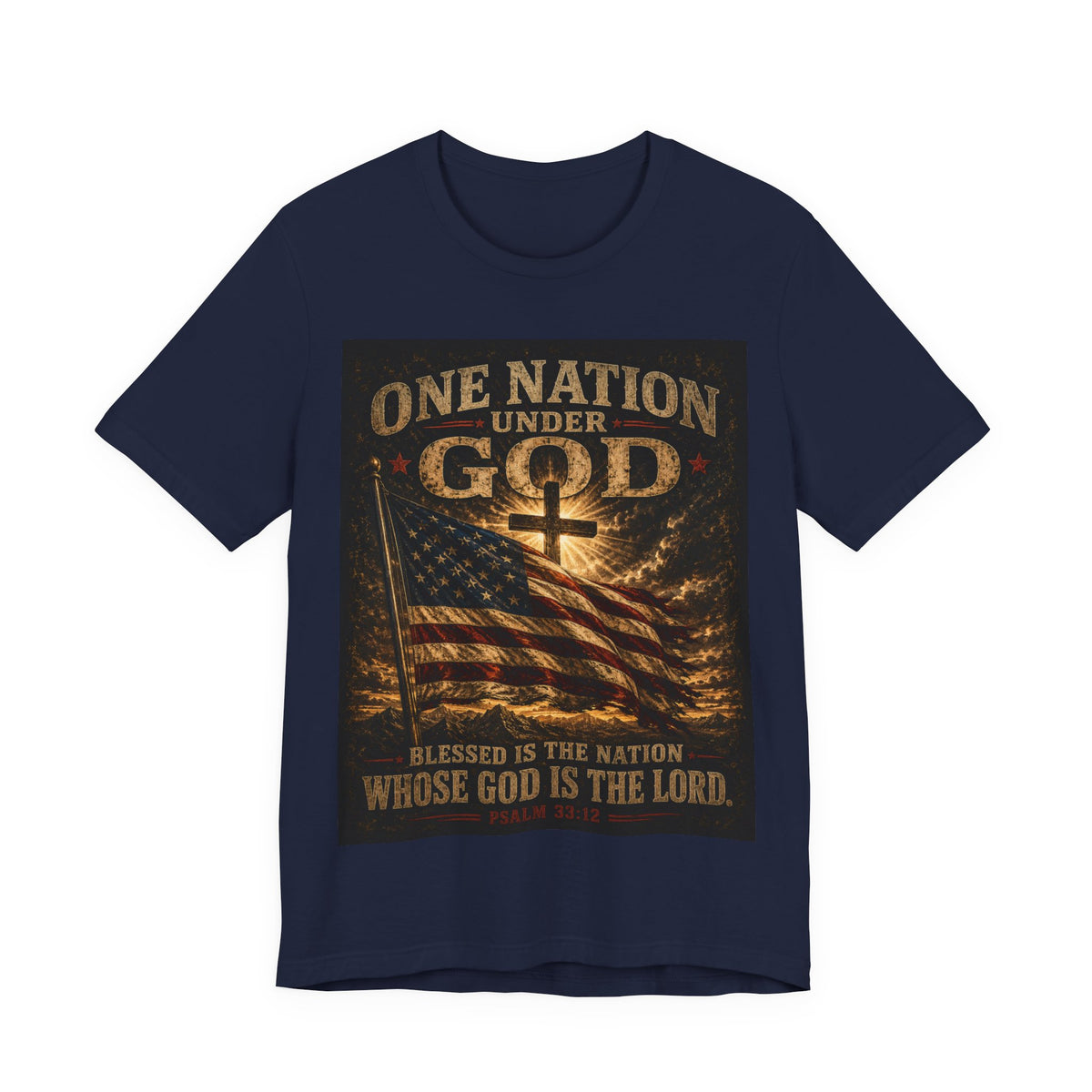 One Nation Under God T-Shirt – Patriotic Christian Flag Tee