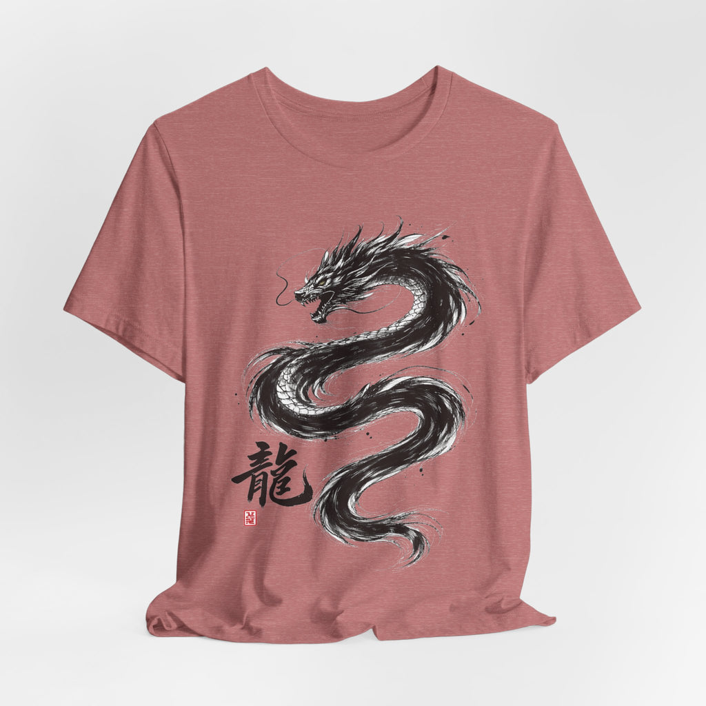 Dragon Brushstroke Tee — Asian Ink Dragon T-Shirt