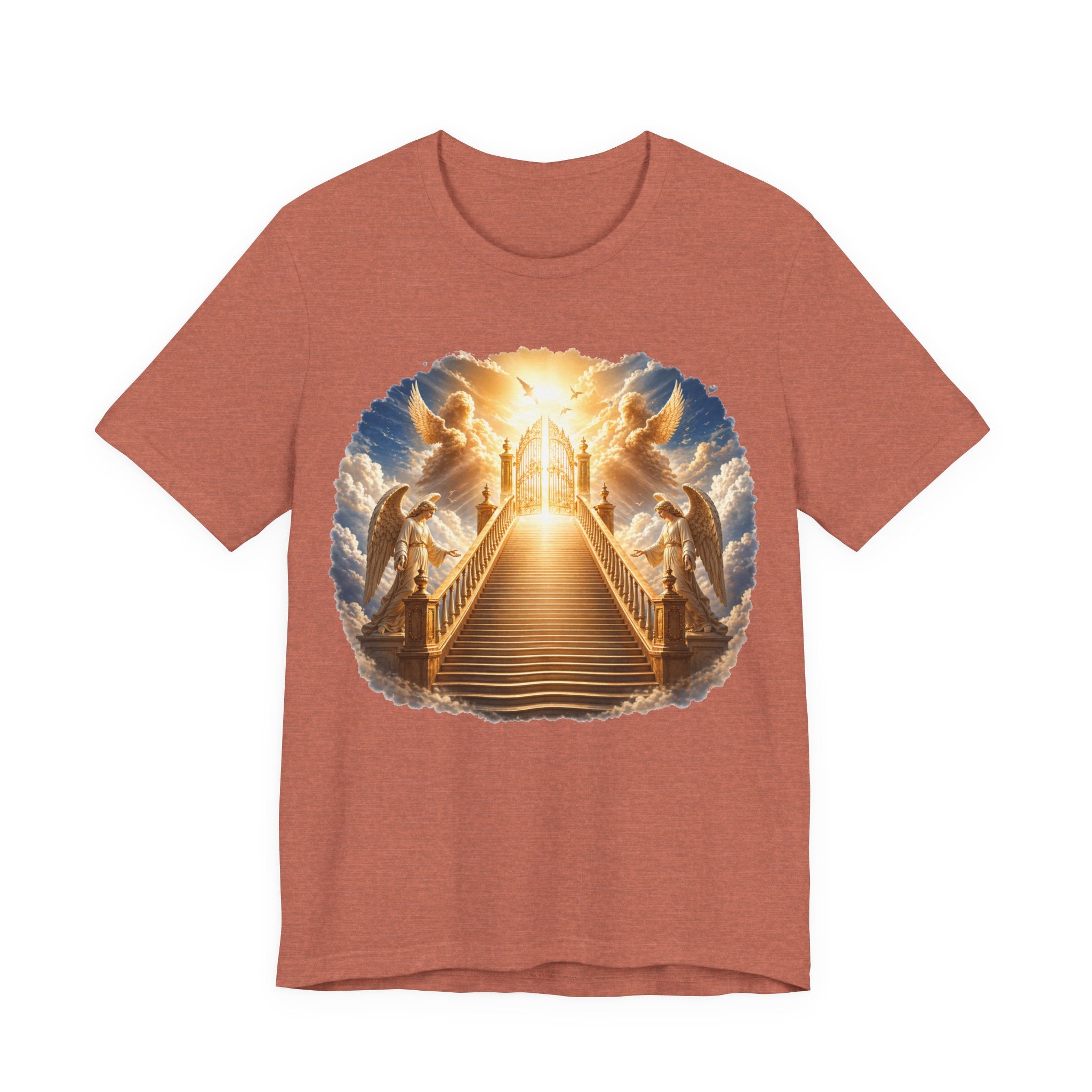 Heavenly Golden Stairway T‑Shirt — Angelic Gates Spiritual Tee