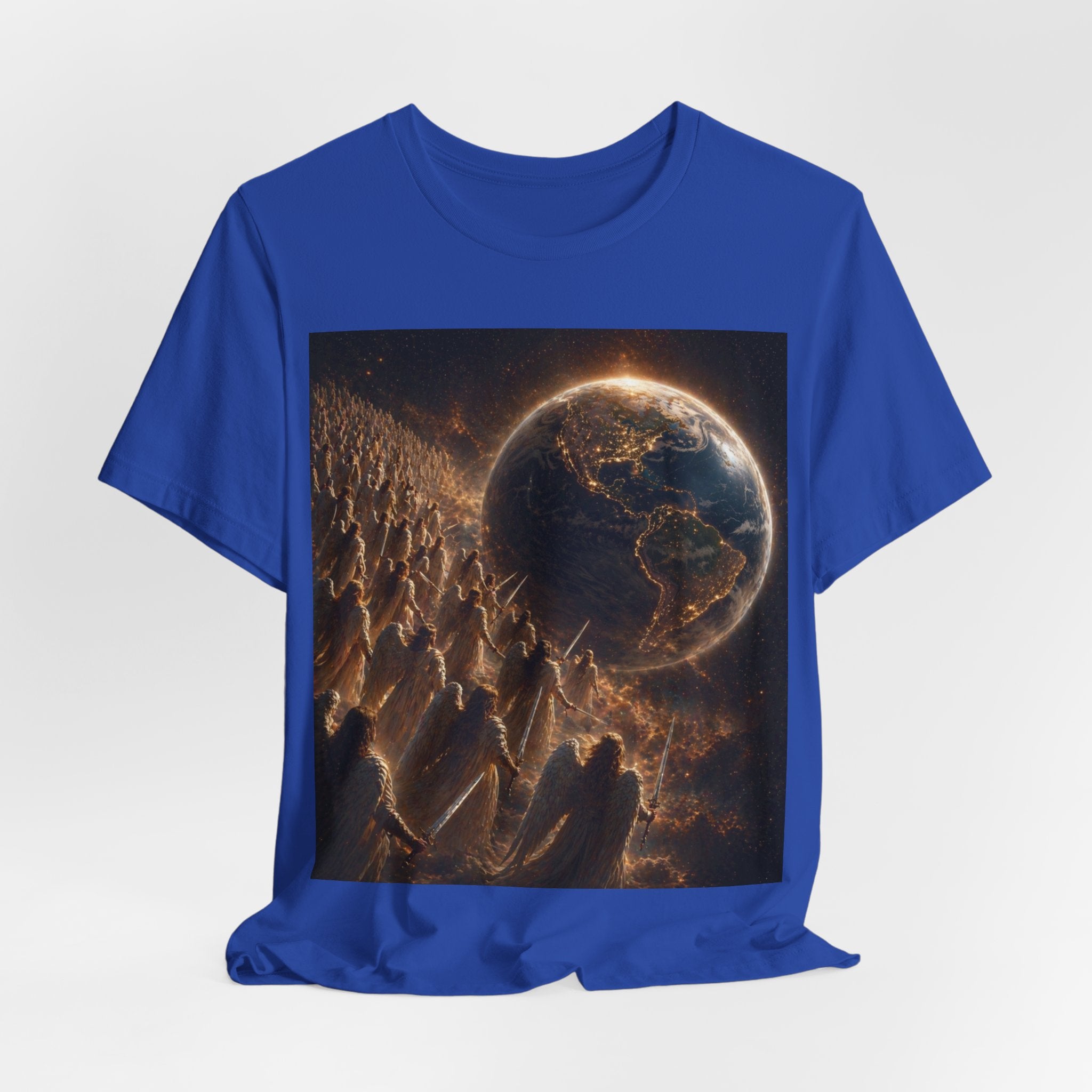 Earth Rise Graphic Tee — Glowing Planet & Mountainscape T-Shirt
