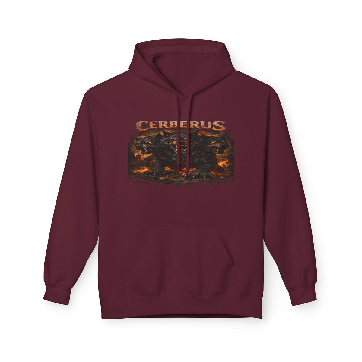 Gerberus Mythic Dog Hoodie — Fiery Cerberus Graphic Sweatshirt
