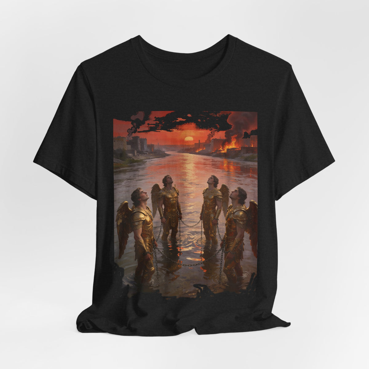 Revelation 9 reveals four fallen angels bound in the Euphrates River,T-Shirt