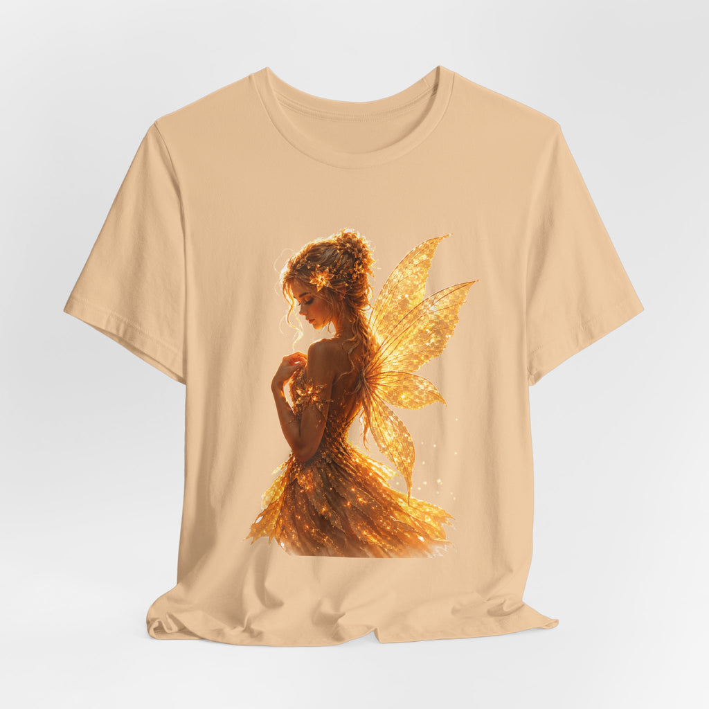 Golden Fairy T‑Shirt — Sparkling Fairy Silhouette Tee