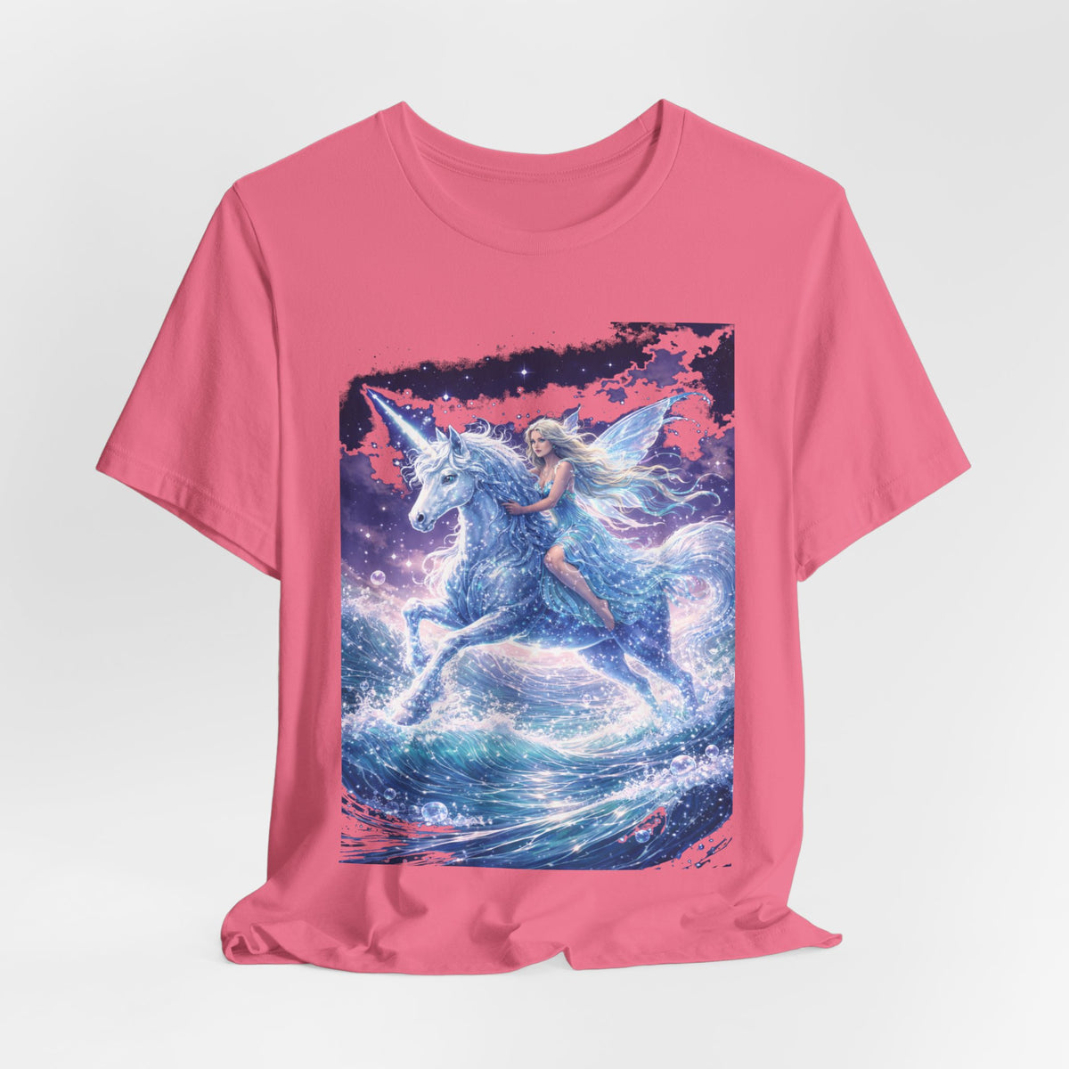 Mystical Unicorn Rider T‑Shirt – Fantasy Pegasus Night Sky Graphic Tee
