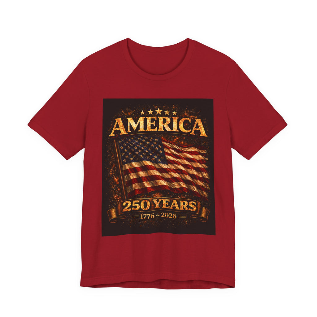 America 250 Years Flag T-Shirt — 1776–2026 Patriotic Tee