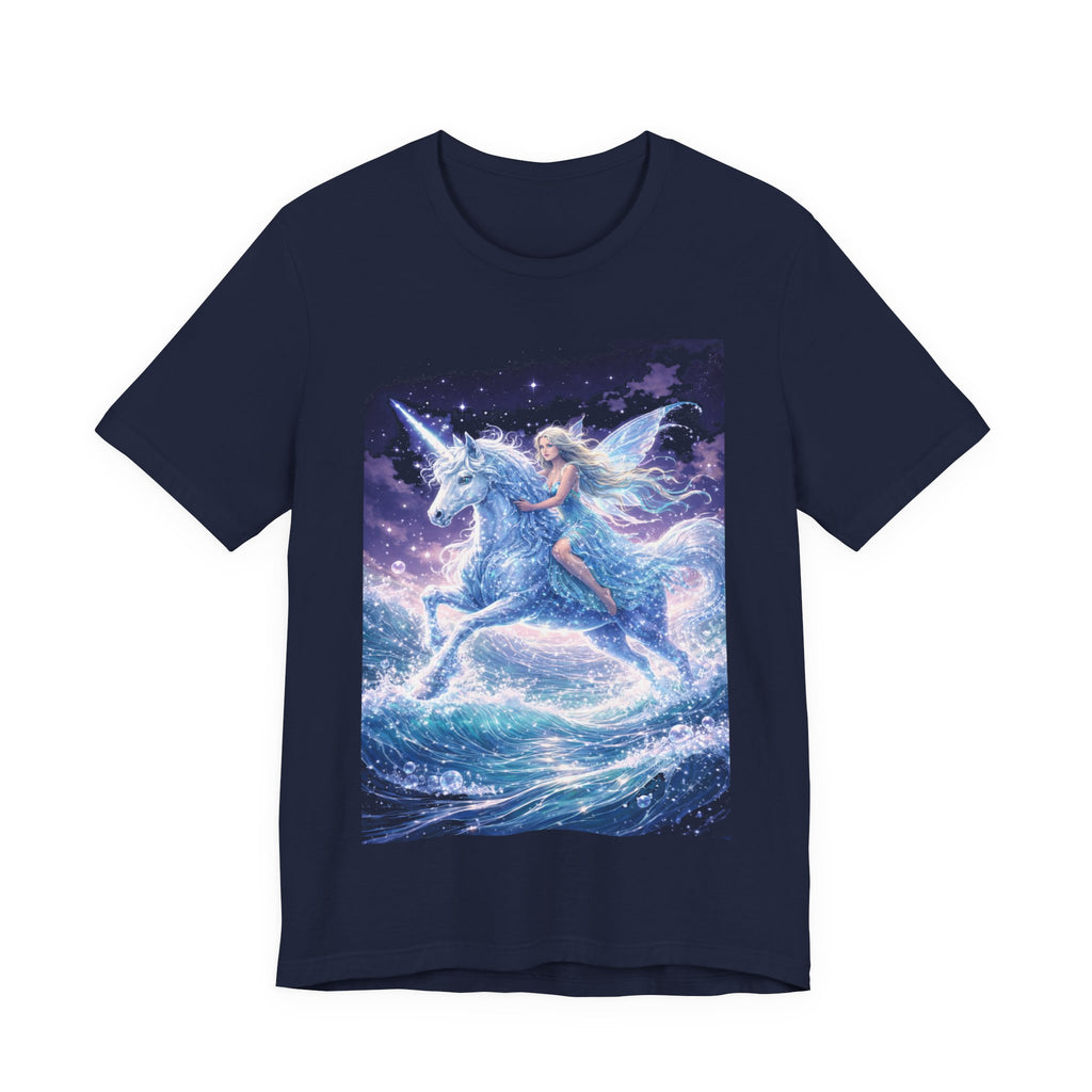 Mystical Unicorn Rider T‑Shirt – Fantasy Pegasus Night Sky Graphic Tee
