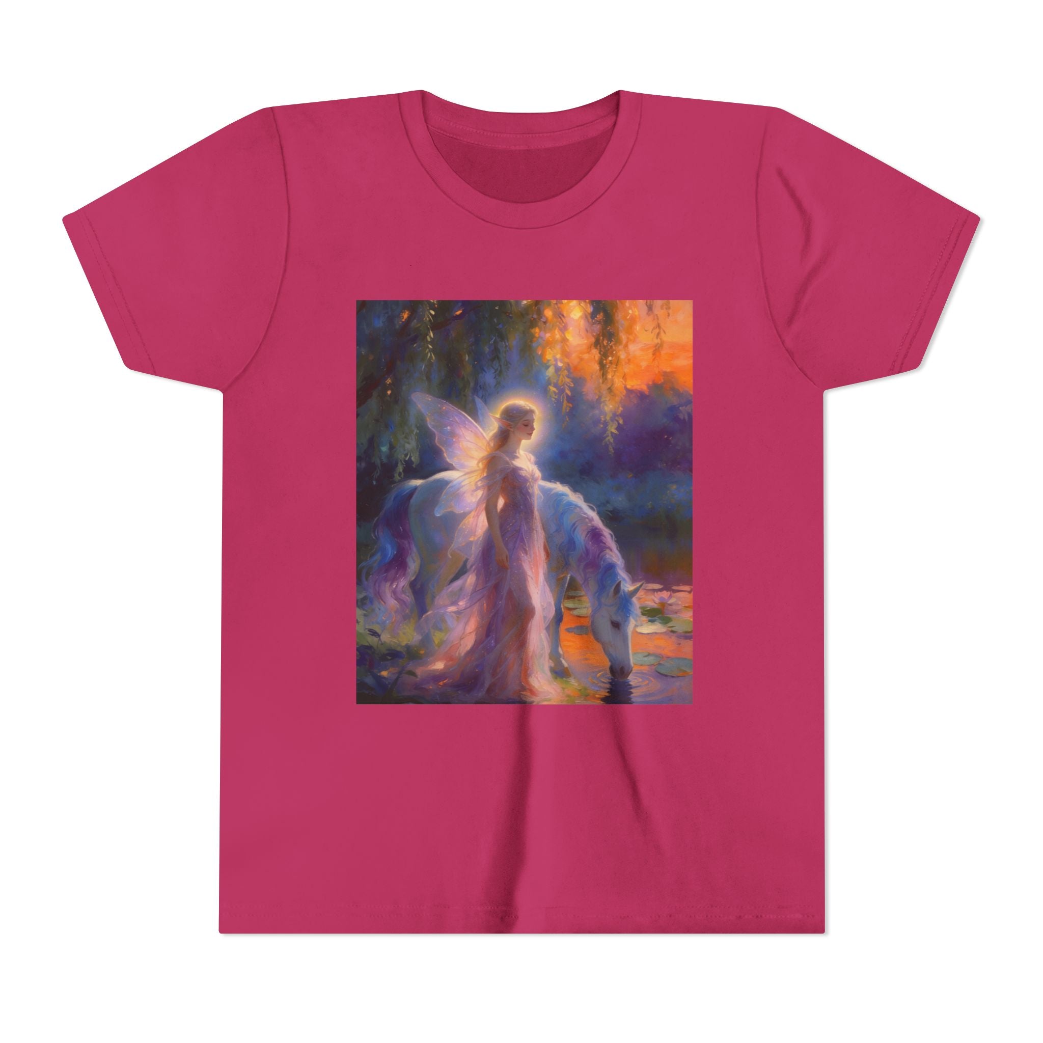 Fairy and Unicorn Youth Tee — Magical Fantasy Kids T-Shirt