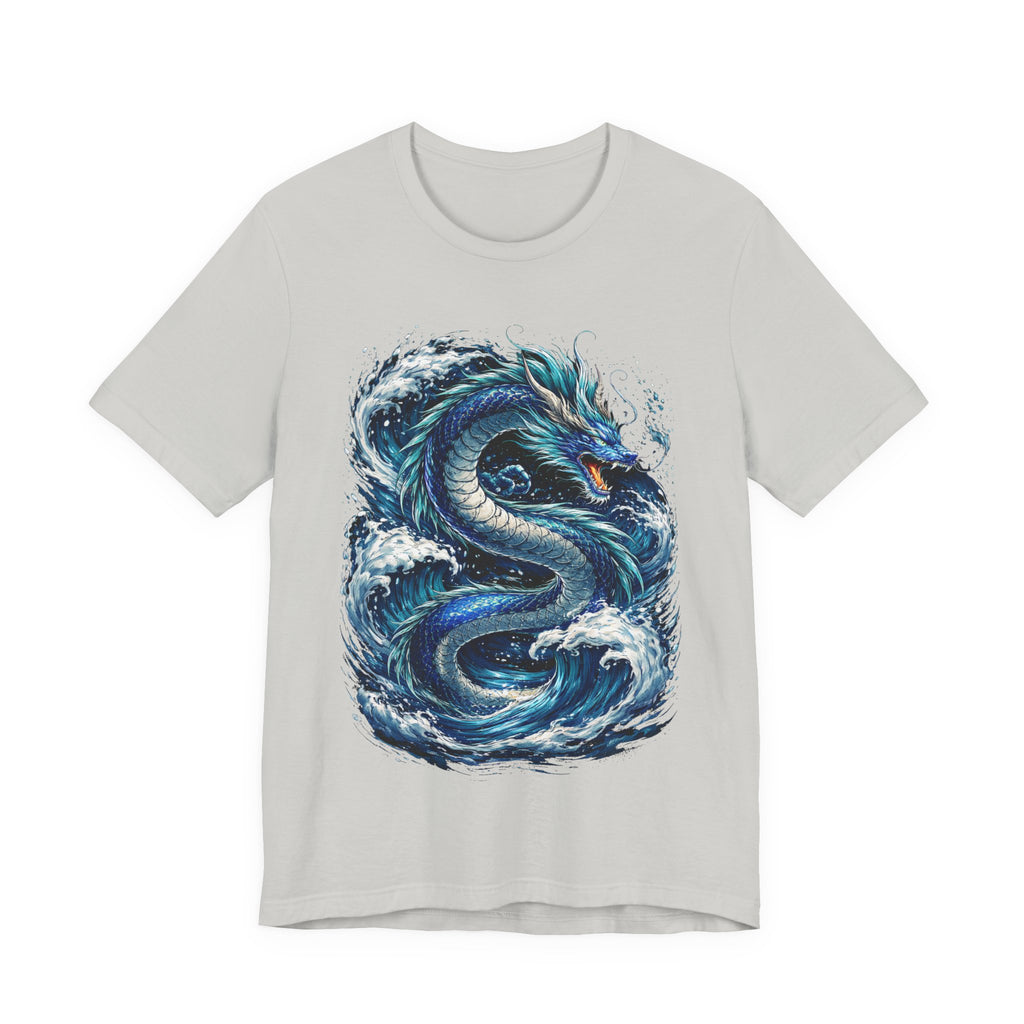 Ocean Dragon Graphic Tee — Blue Wave Serpent T-Shirt