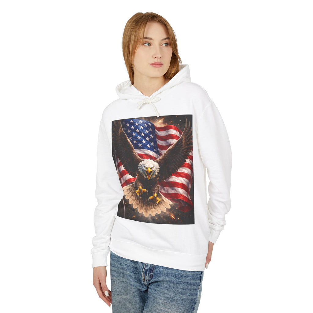 American Flag Eagle Hoodie — Patriotic Bald Eagle Sweatshirt for 4th of July