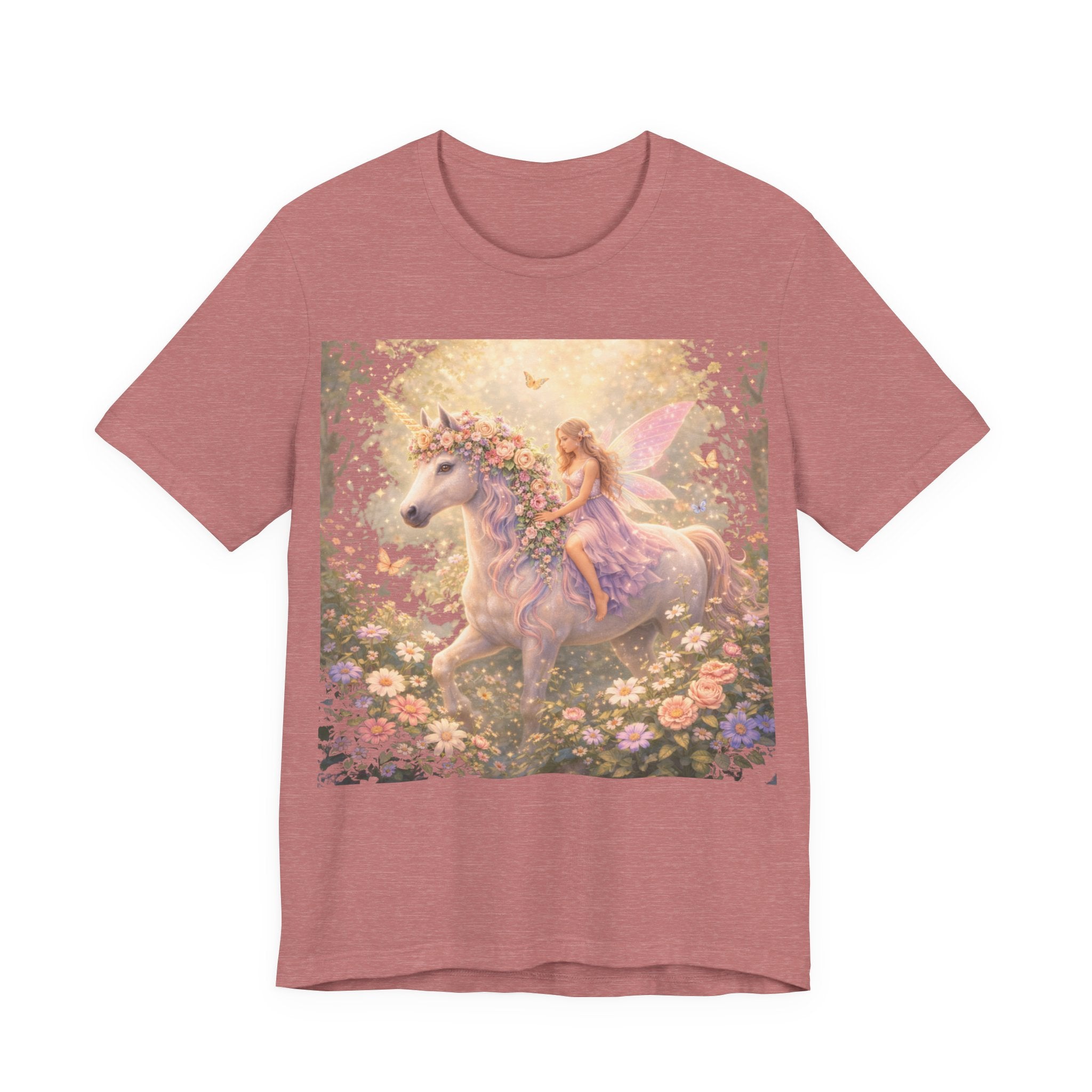 Fairy and Unicorn Tee — Whimsical Garden Fantasy T-Shirt