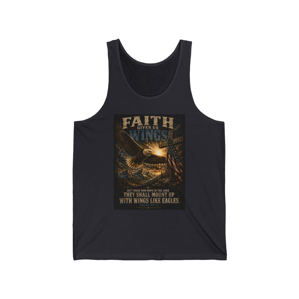 Faith Gives Me Wings Tank Top — "They Shall Mount Up With Wings Like Eagles" Inspirational Christian Tank