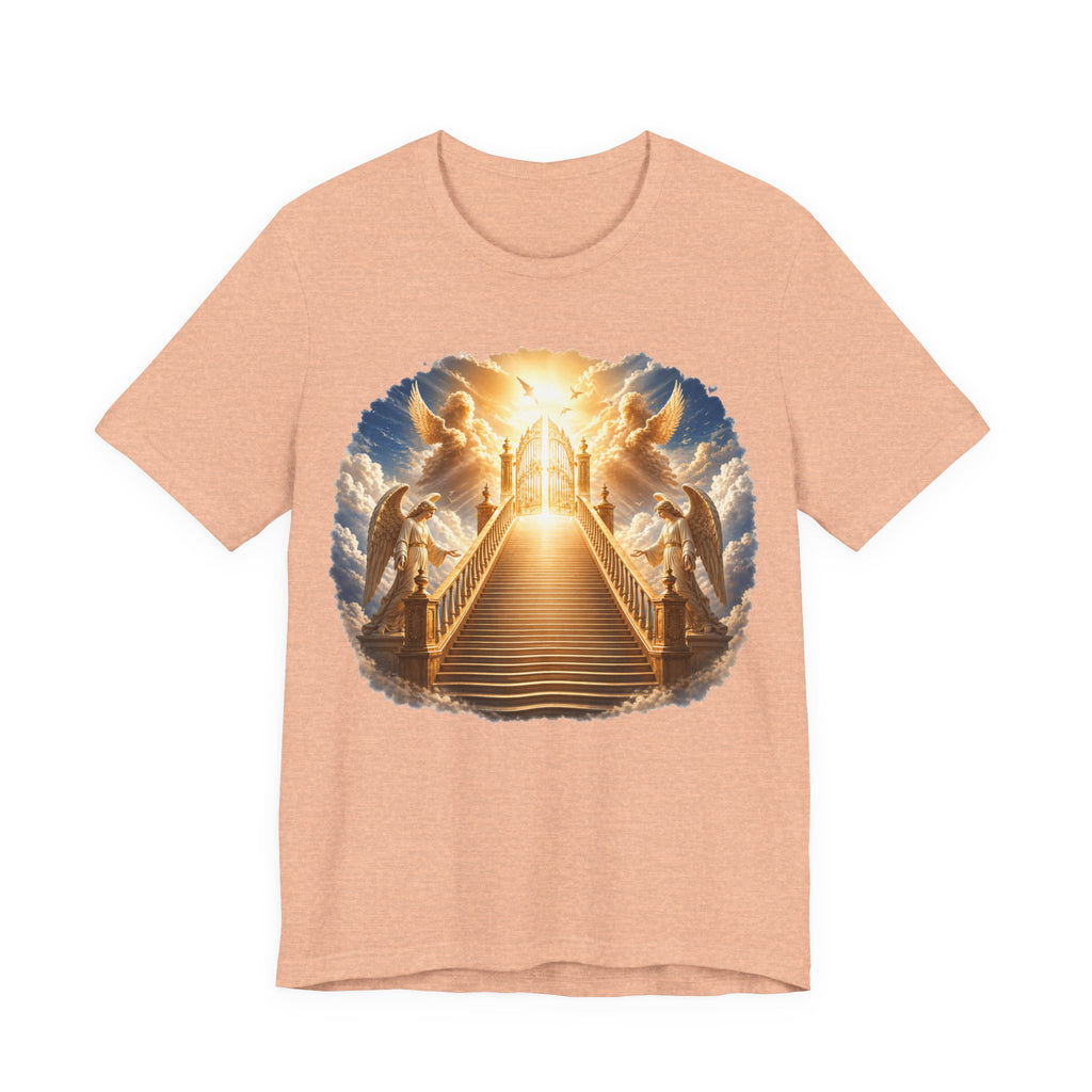 Heavenly Golden Stairway T‑Shirt — Angelic Gates Spiritual Tee
