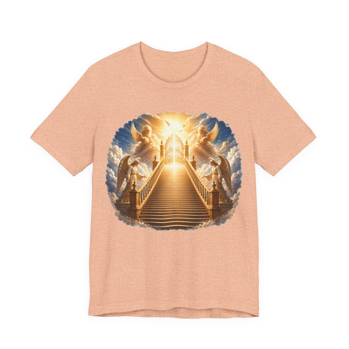 Heavenly Golden Stairway T‑Shirt — Angelic Gates Spiritual Tee