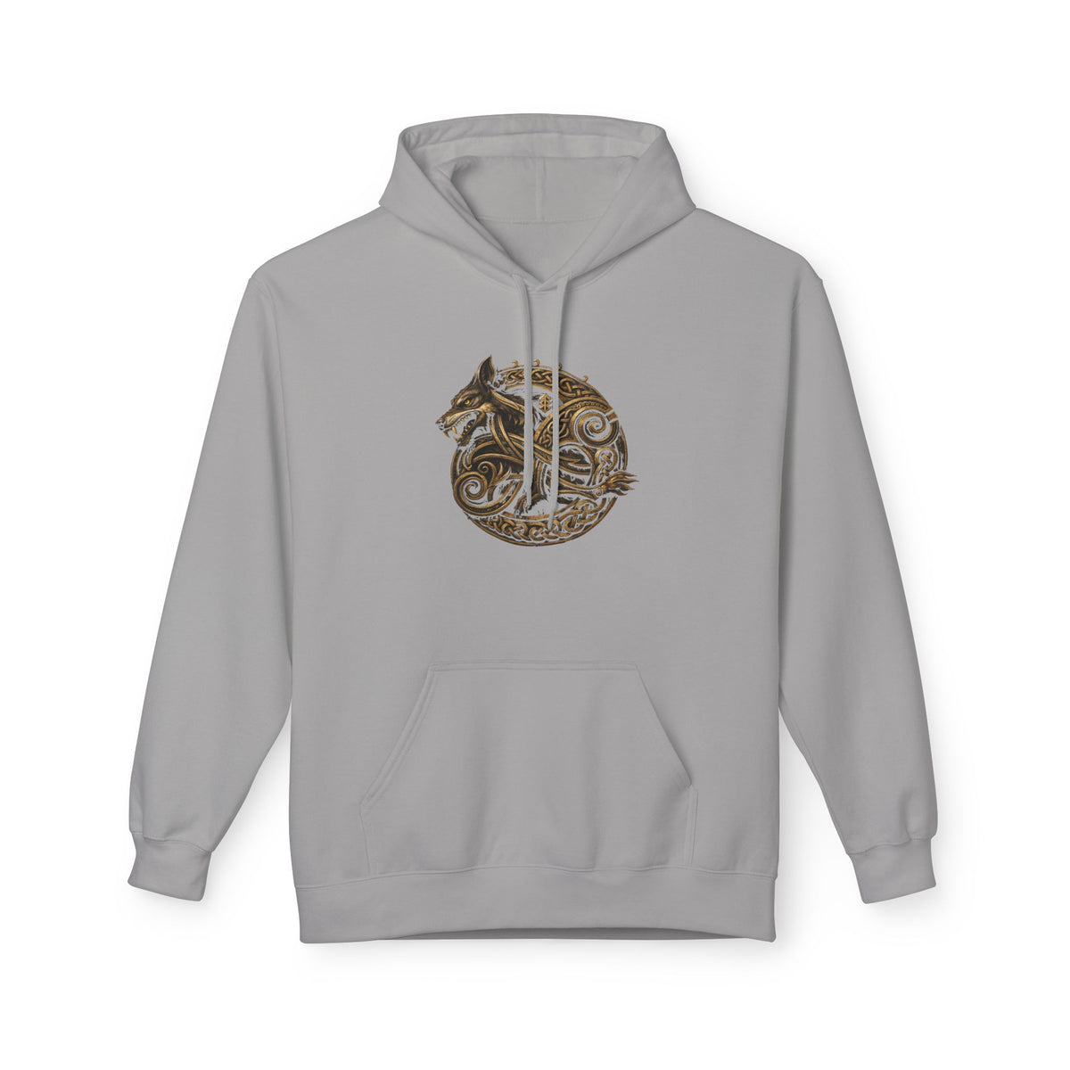 Norse mythology wolve Hoodie – Earth-Tone Celtic Wolf Graphic Pullover