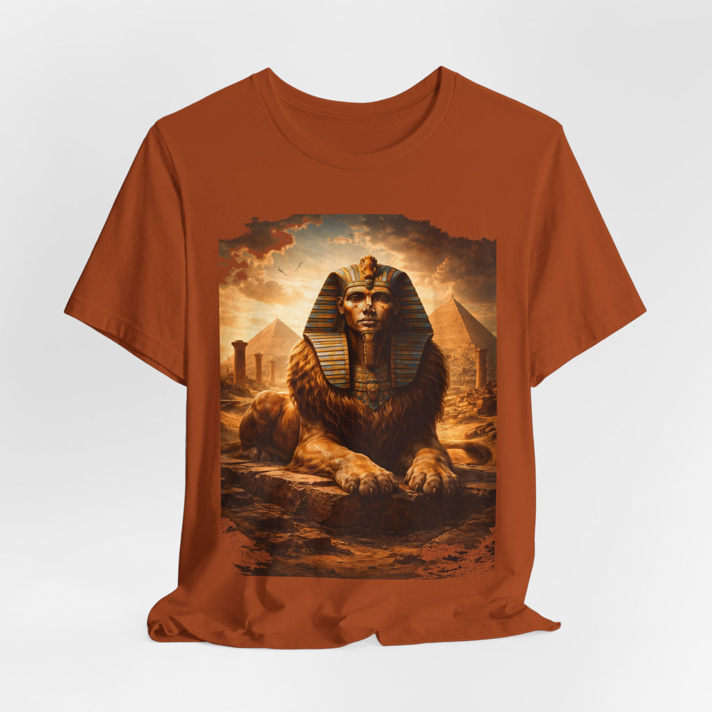 Egyptian Sphinx Graphic Tee — Vintage Pyramid Sunset T-Shirt