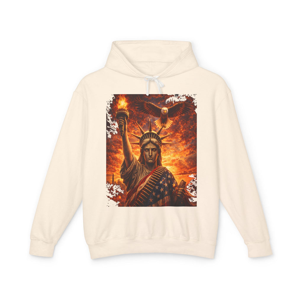 Statue of Liberty Flame Graphic Hoodie — Patriot Fire Art Sweatshirt
