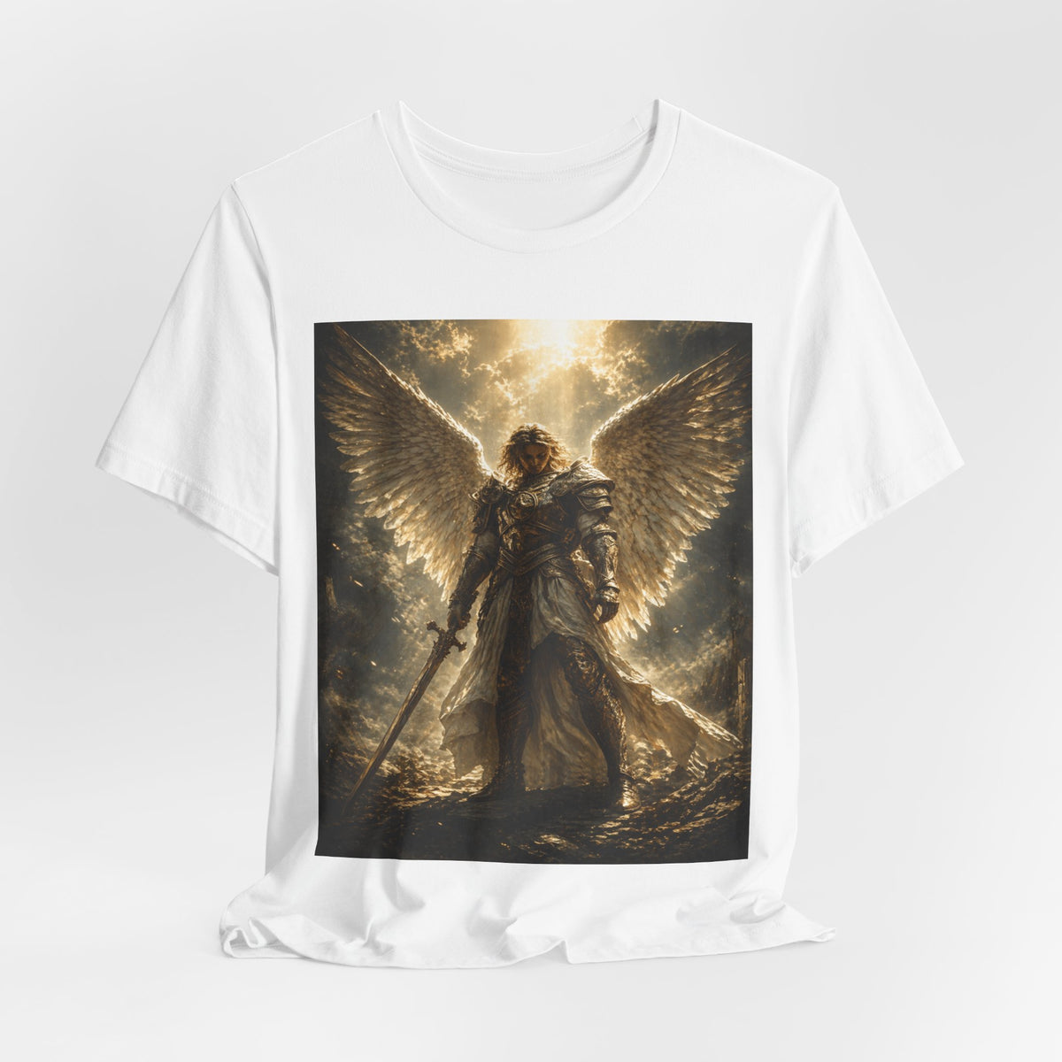 Angel Warrior Graphic Tee — Celestial Armor Archangel T-Shirt