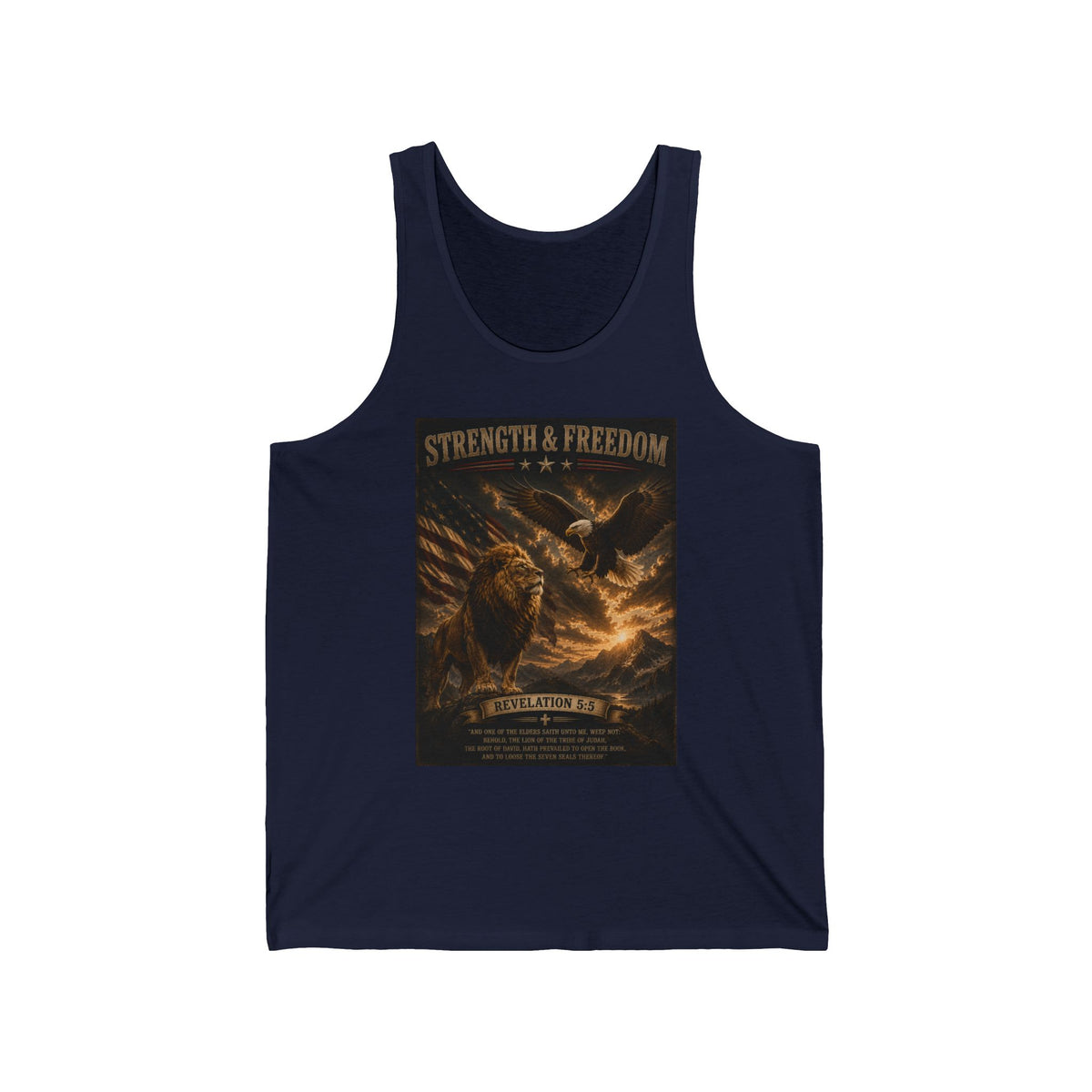 Strength & Freedom Eagle Tank Top — Patriotic Vintage Warrior Design