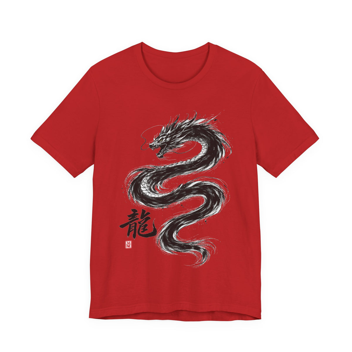 Dragon Brushstroke Tee — Asian Ink Dragon T-Shirt