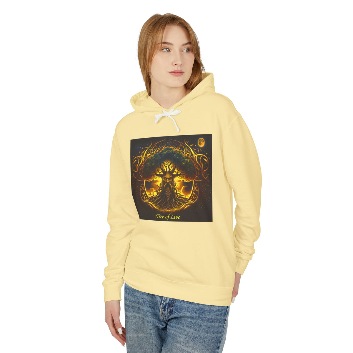 Tree of Life Hoodie — Golden Mythic Nature Pullover