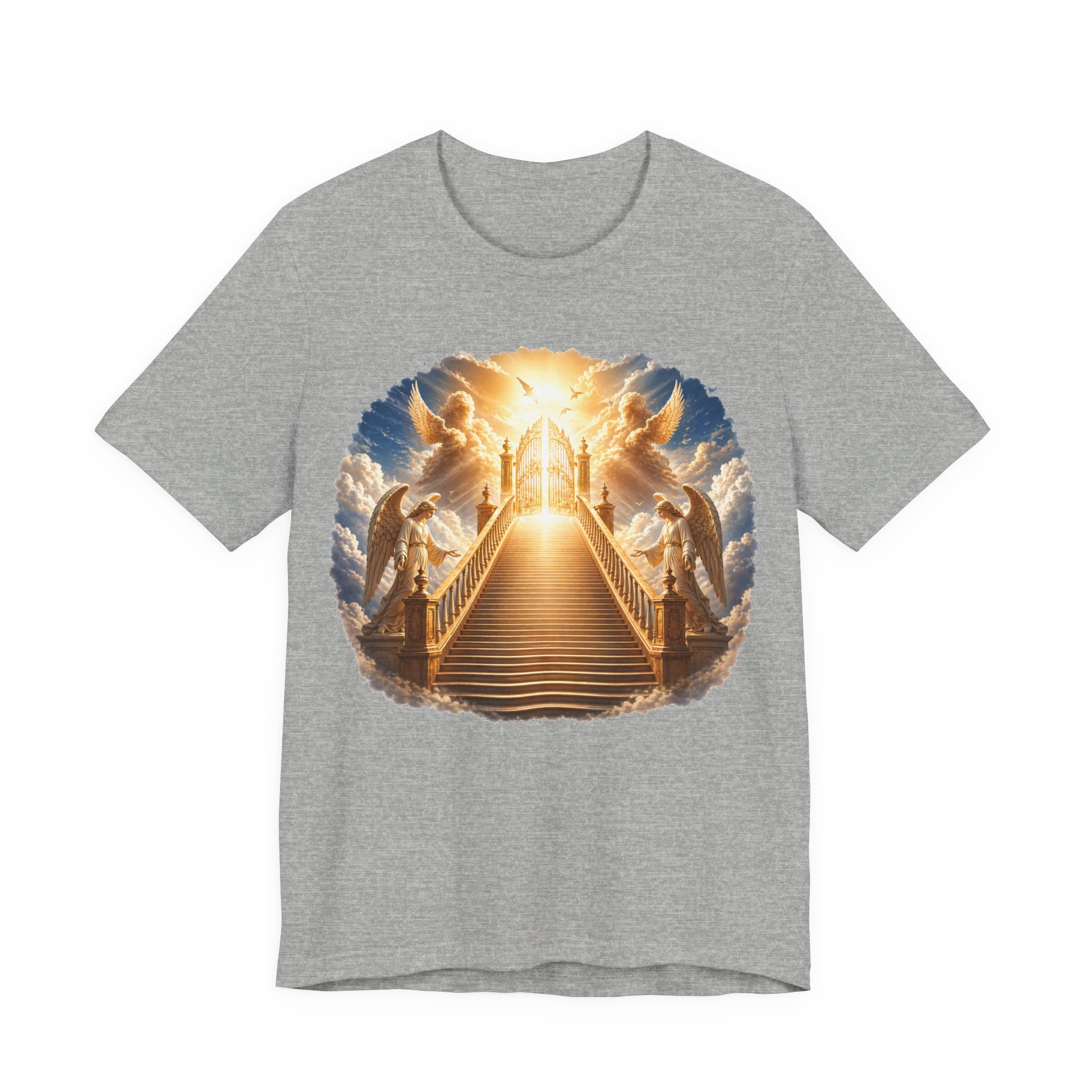 Heavenly Golden Stairway T‑Shirt — Angelic Gates Spiritual Tee
