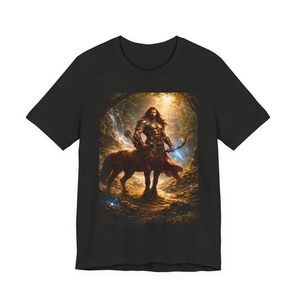 Centaur Warrior Fantasy T‑Shirt — Mythic Forest Battle Graphic Tee