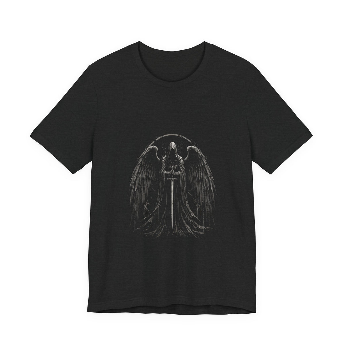 Guaediand Angel Wings Tee — Gothic Guardian Angel Short Sleeve Shirt