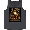 Patriotic "One Nation Under God" Tank Top — American Flag Psalm 33:12 Christian Graphic Tank
