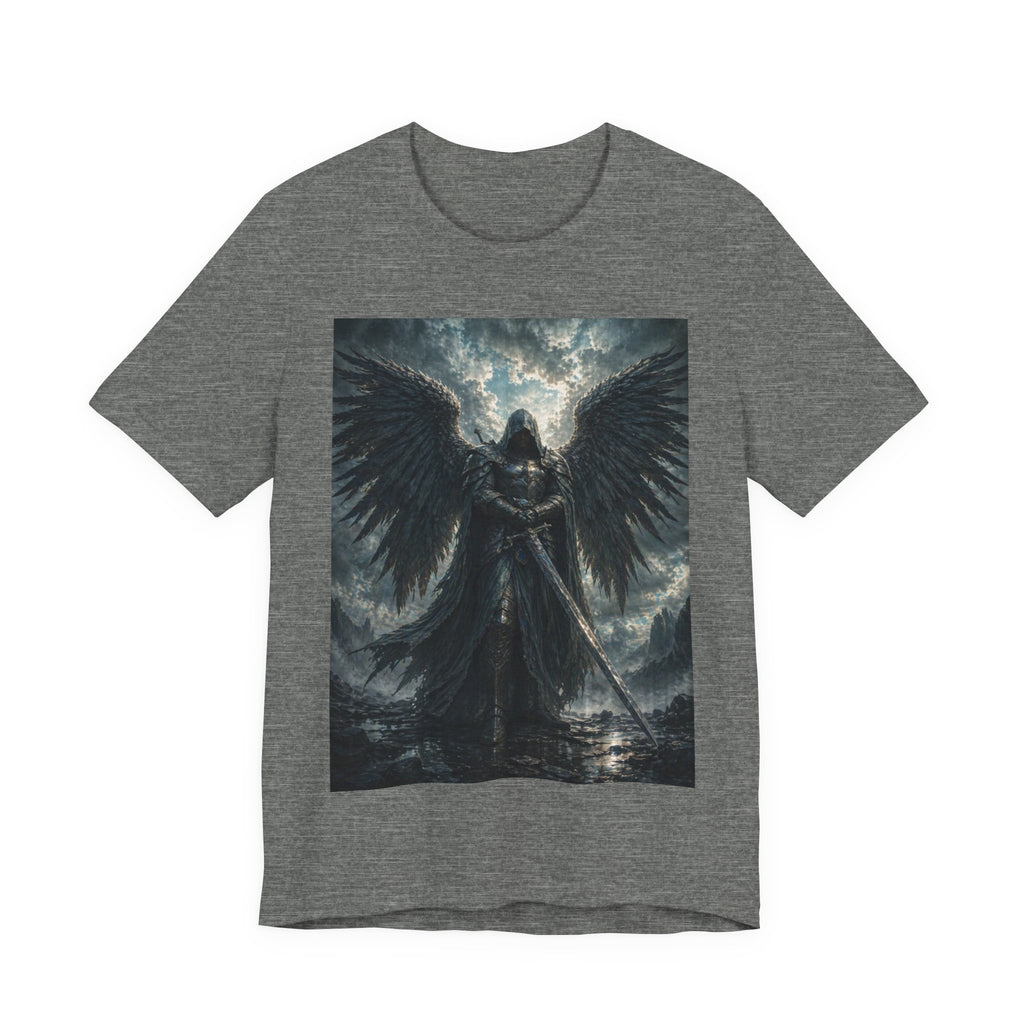 Dark Fallen Angel Graphic Tee — Gothic Warrior Angel T-Shirt
