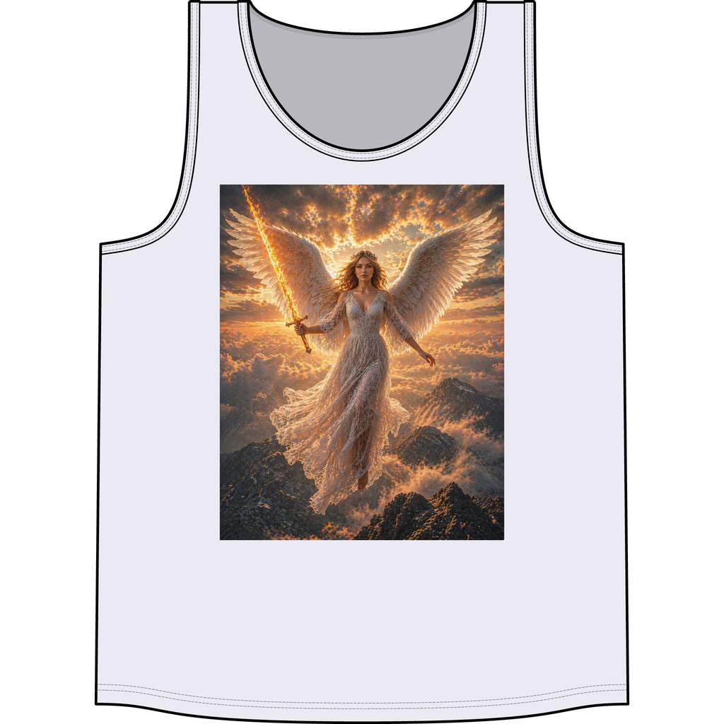 Angel Warrior Tank Top – Radiant Sword & Wings Spiritual Graphic Tank