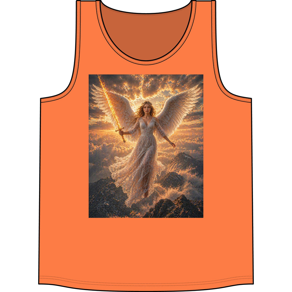 Angel Warrior Tank Top – Radiant Sword & Wings Spiritual Graphic Tank