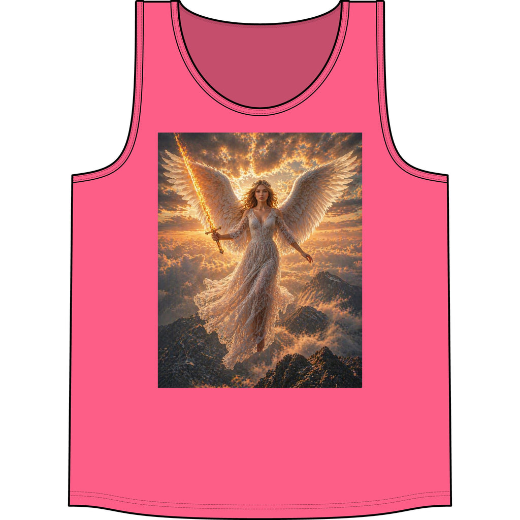 Angel Warrior Tank Top – Radiant Sword & Wings Spiritual Graphic Tank