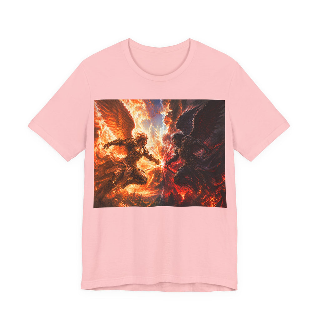 Angel vs Demon Battle T-Shirt — Fiery Fantasy Art Graphic Tee