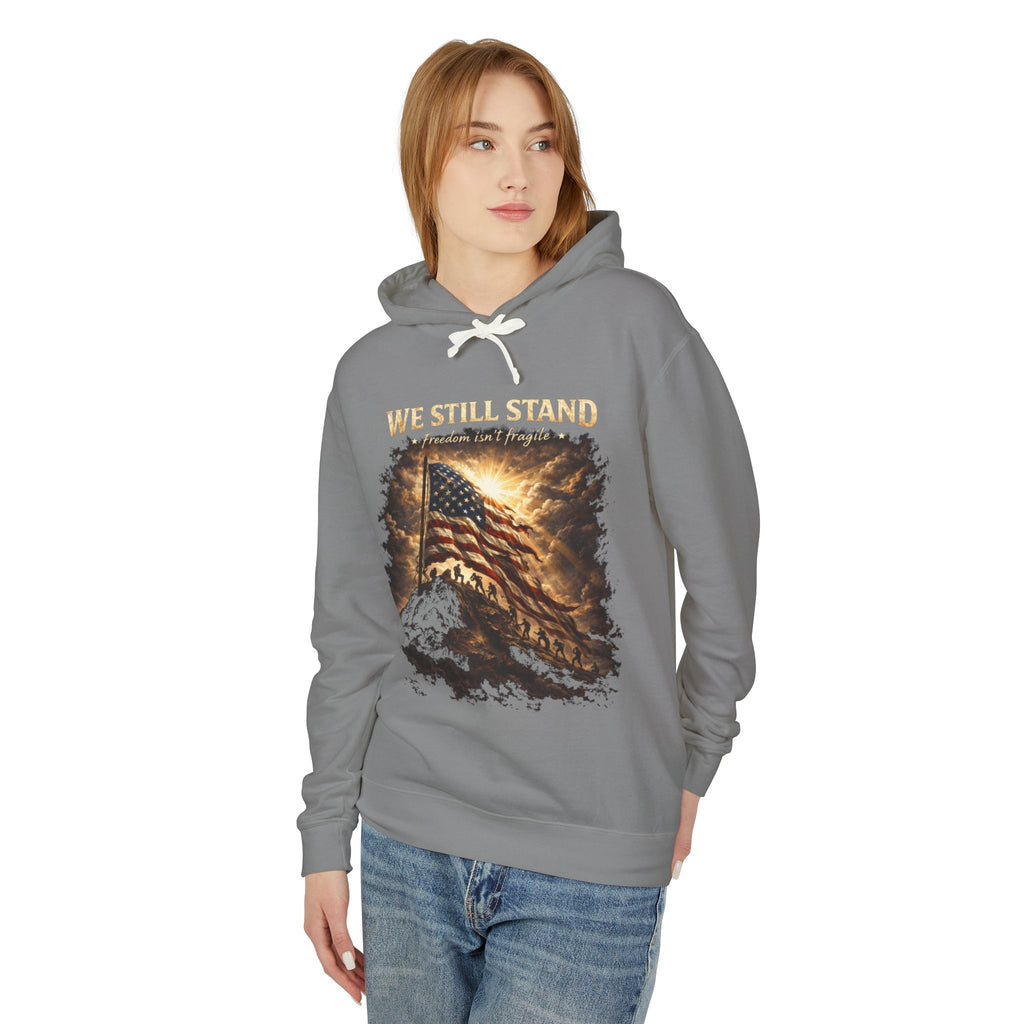 Patriotic "We Still Believe" Hoodie — American Flag Vintage Graphic
