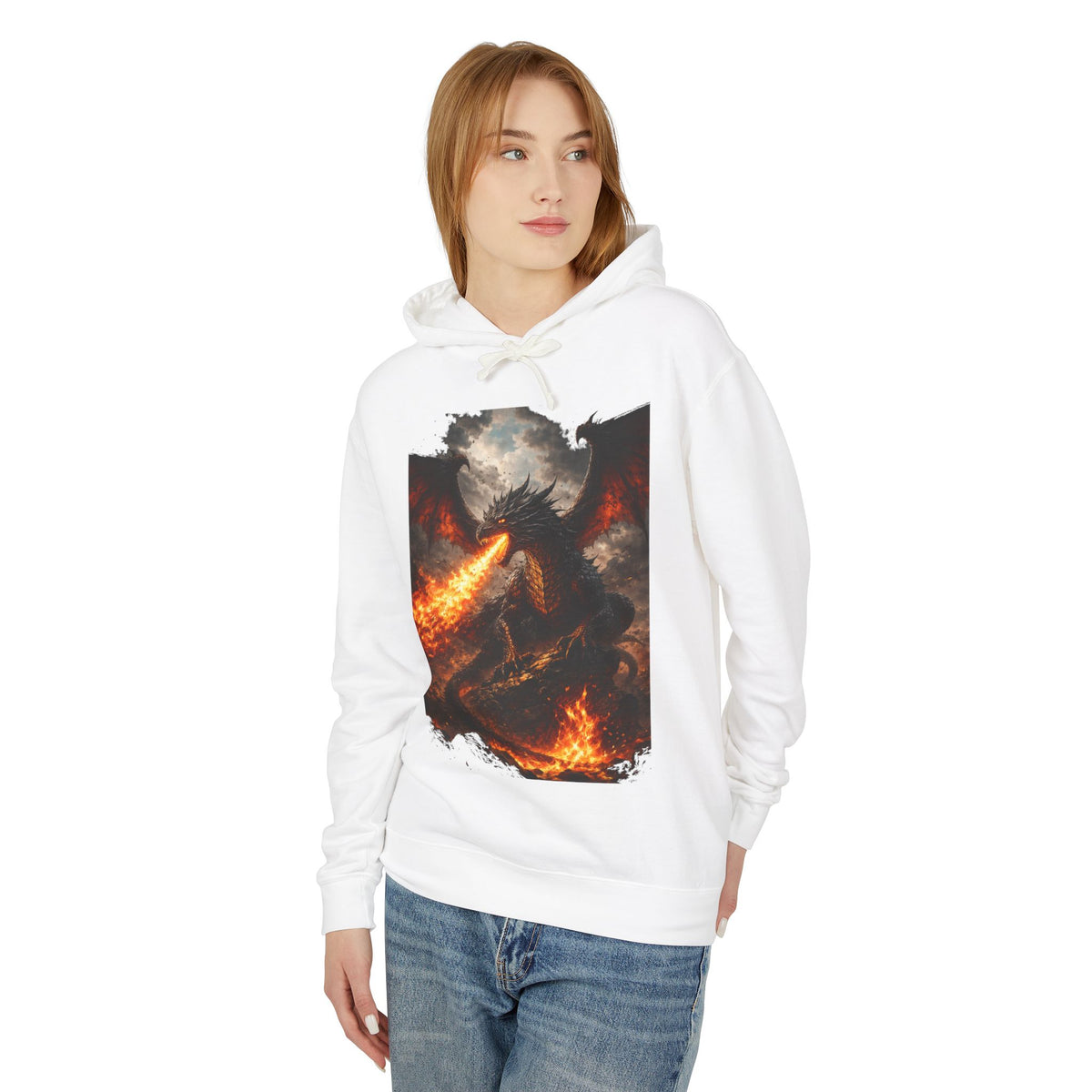 Dragon Fire Hoodie – Mythical Fire-Breathing Dragon Graphic Hoodie
