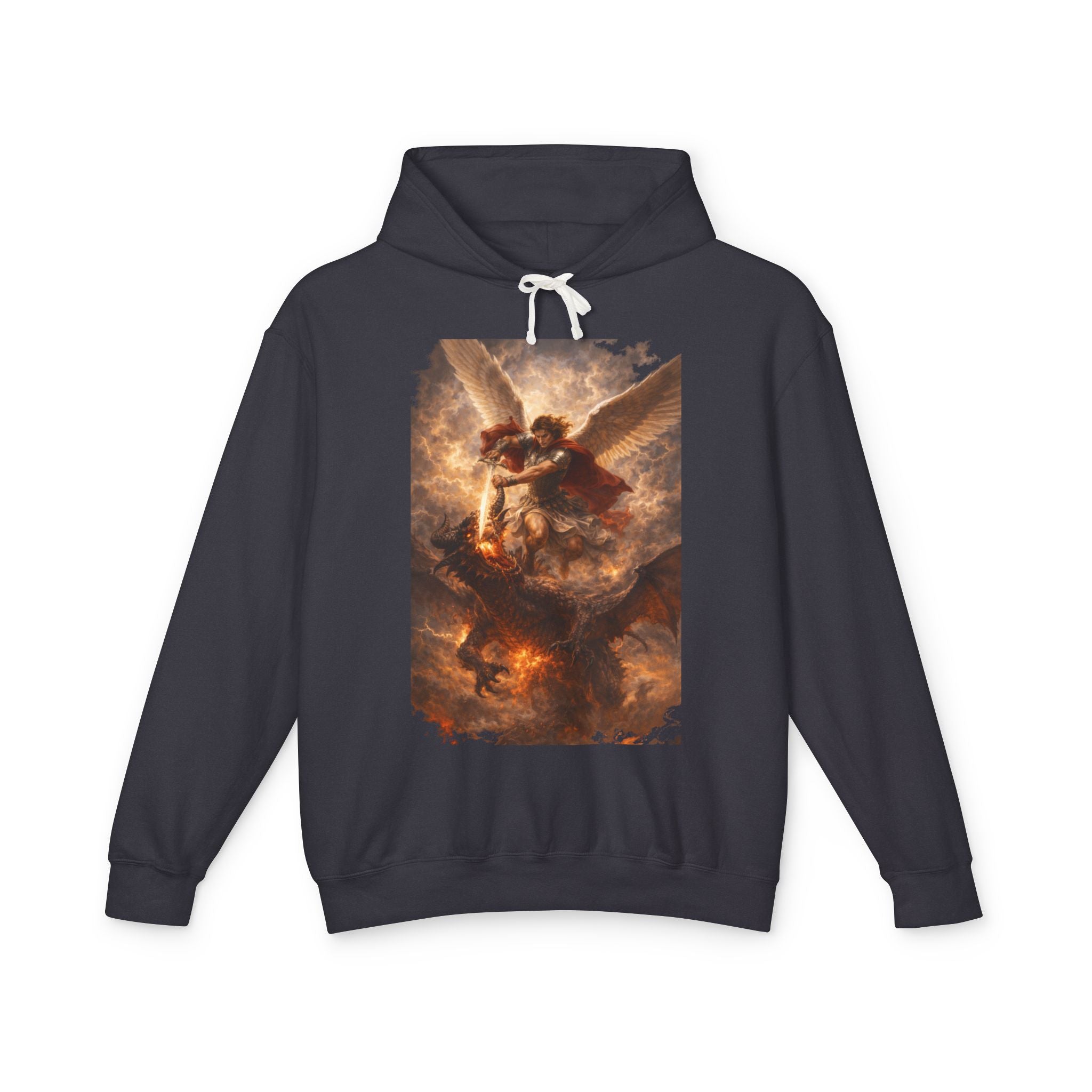 Angel Battle Hoodie — Dramatic Renaissance Angel Artwork Pullover