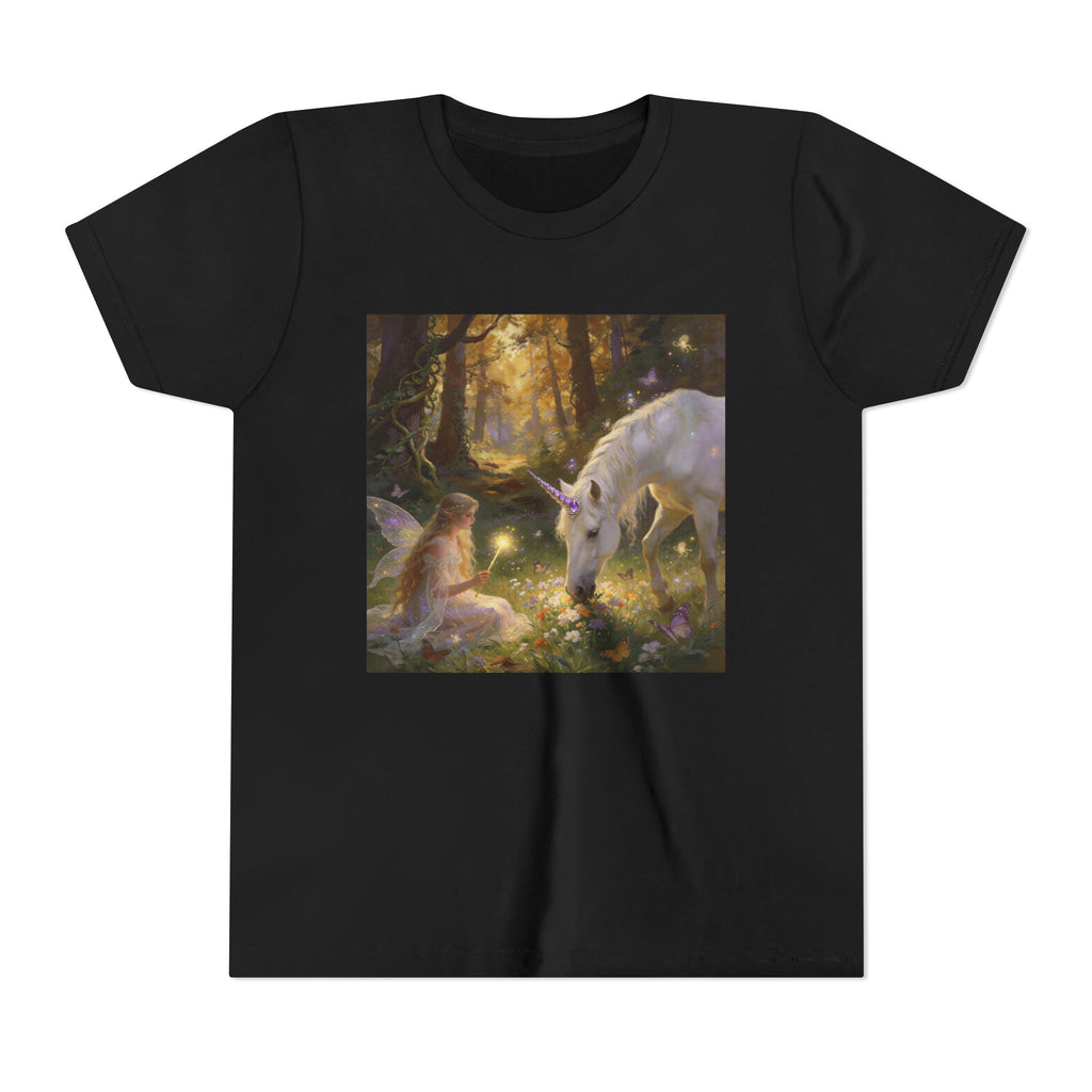 Youth Tee — Enchanted Forest Unicorn & Fairy Graphic