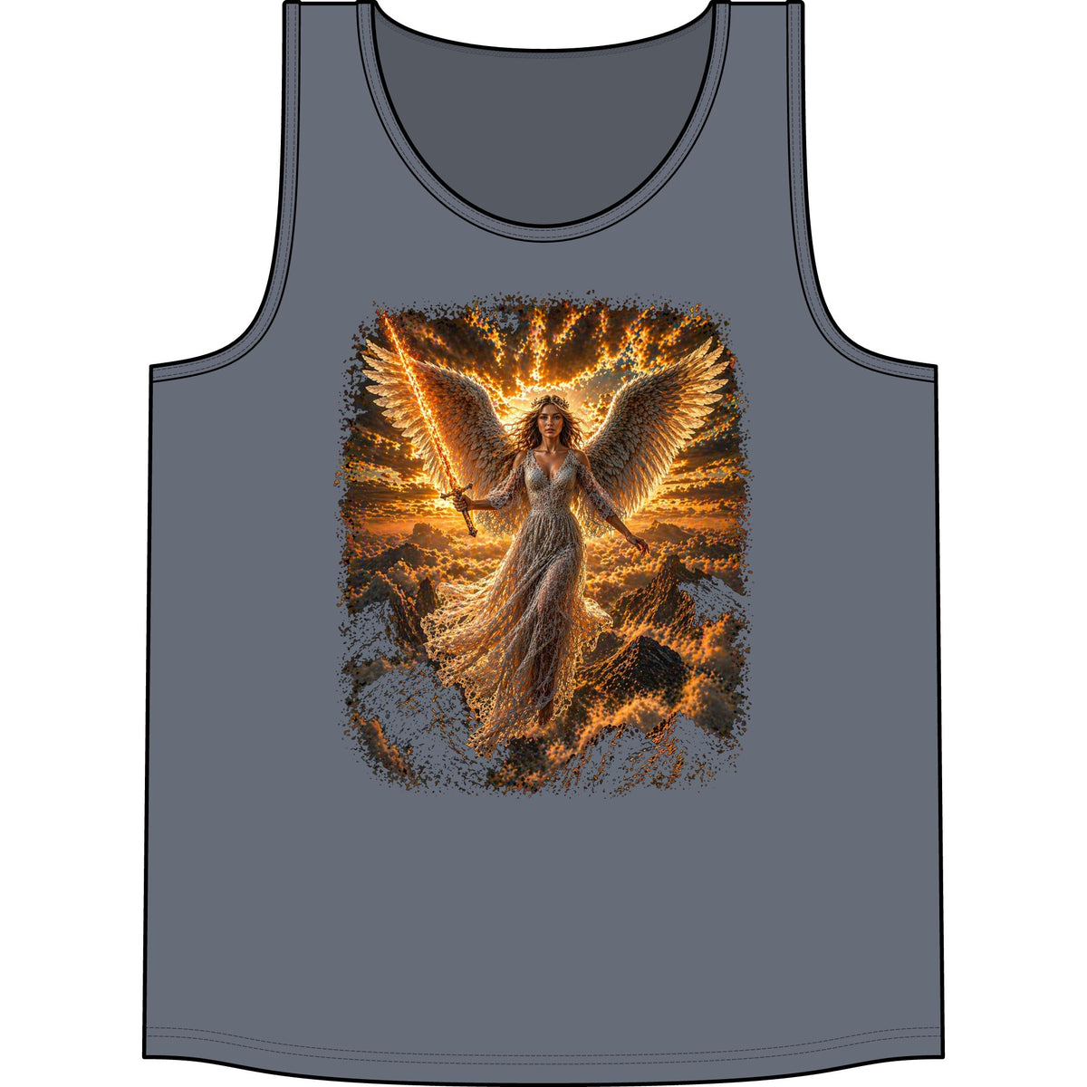 Angel Warrior Tank Top — Radiant Guardian Graphic Concert Tank