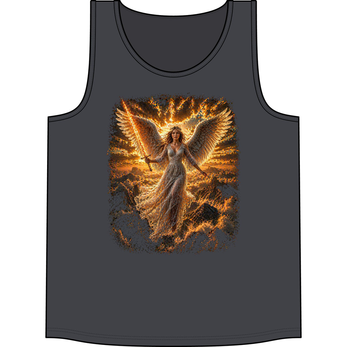 Angel Warrior Tank Top — Radiant Guardian Graphic Concert Tank