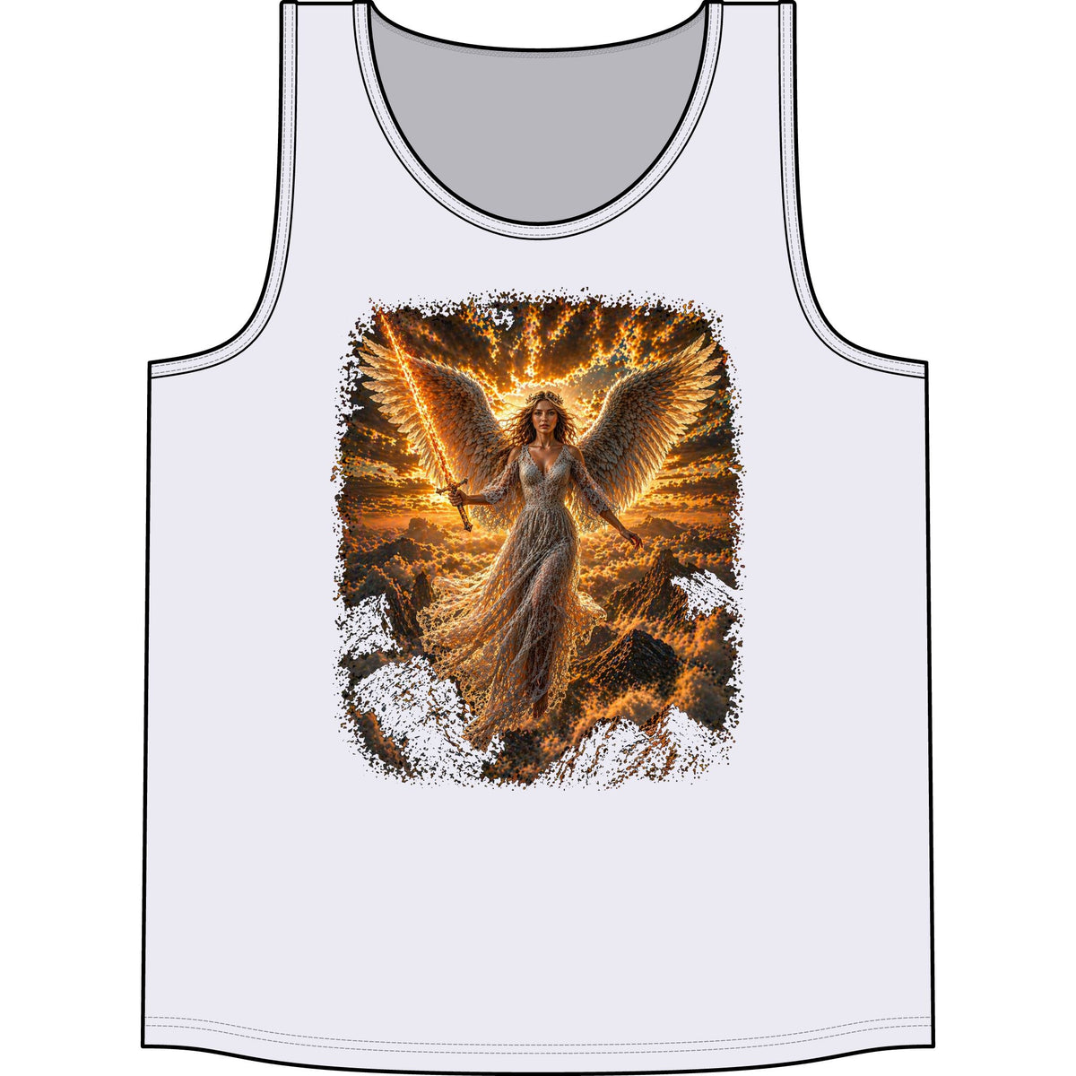 Angel Warrior Tank Top — Radiant Guardian Graphic Concert Tank
