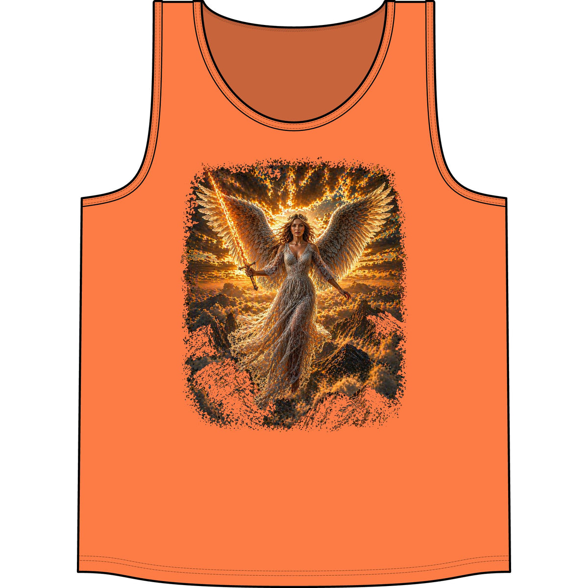 Angel Warrior Tank Top — Radiant Guardian Graphic Concert Tank