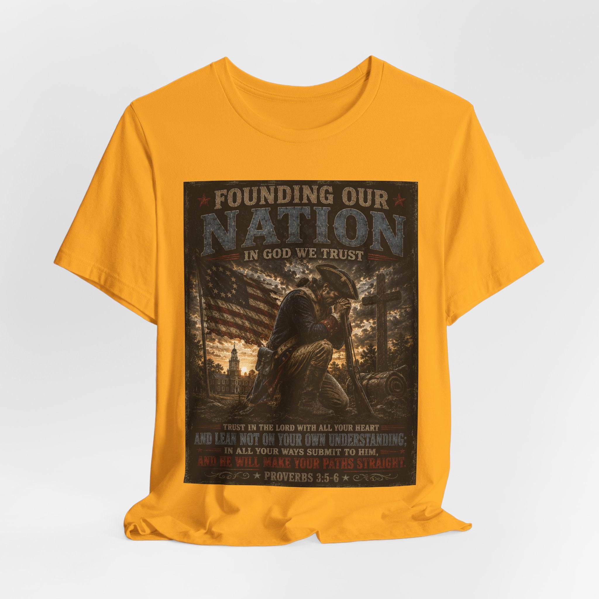 Founding Our Nation Eagle T-Shirt — "In God We Trust" Patriotic Christian Tee