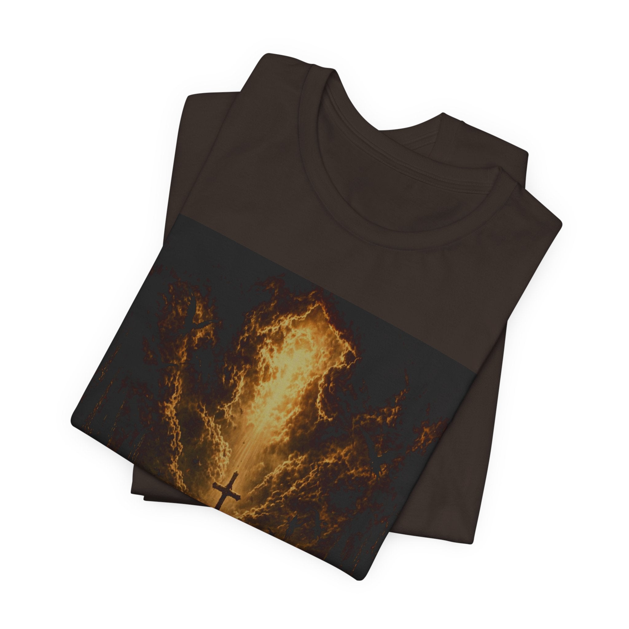Christian Cross Flames T-Shirt — Fiery Faith Graphic Tee