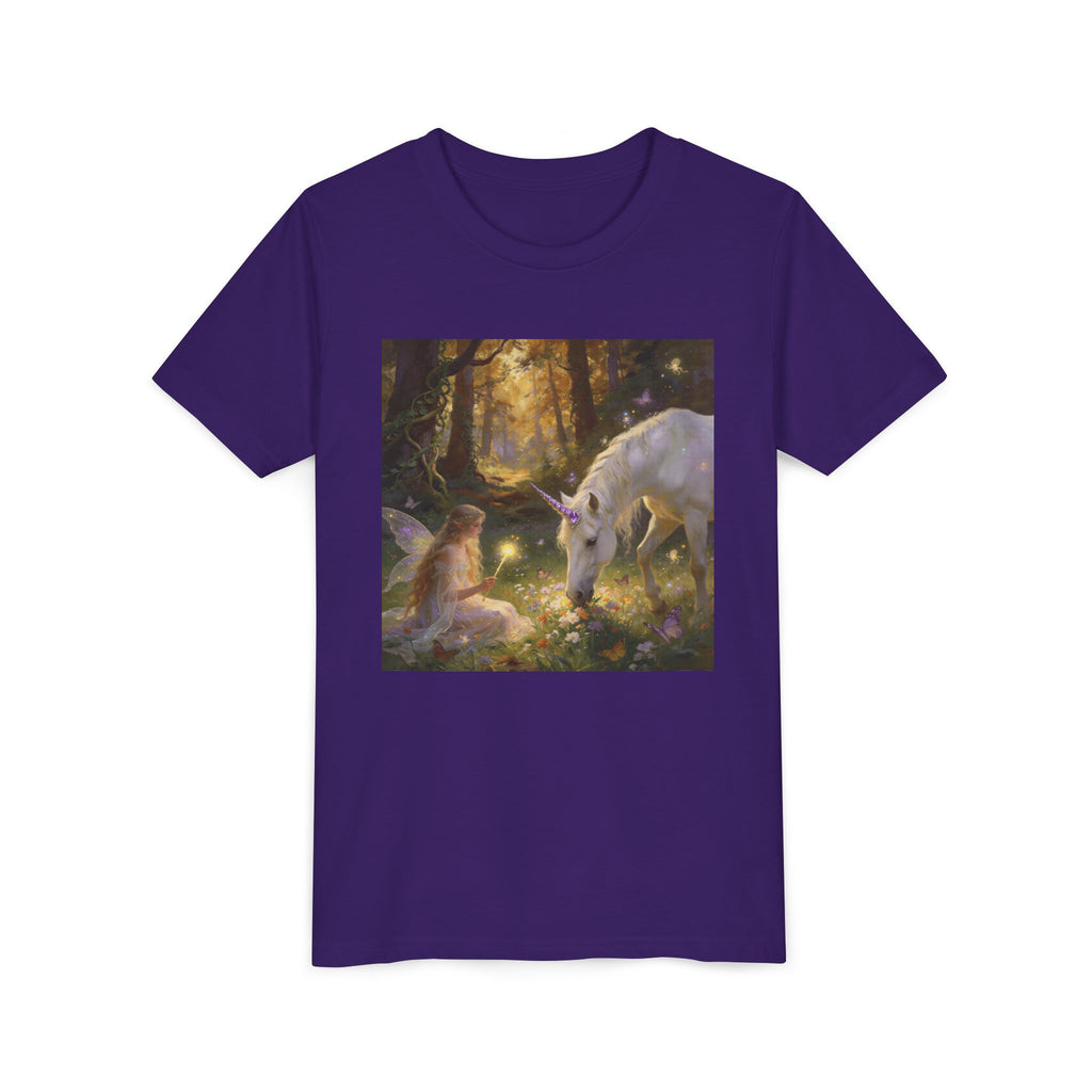 Youth Tee — Enchanted Forest Unicorn & Fairy Graphic