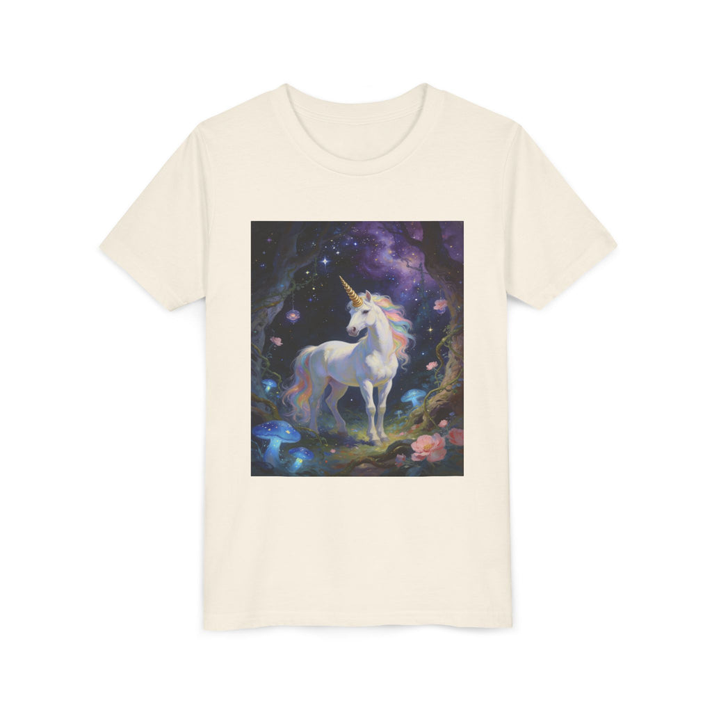 Youth Unicorn Tee — Magical Night Forest Unicorn Graphic Shirt