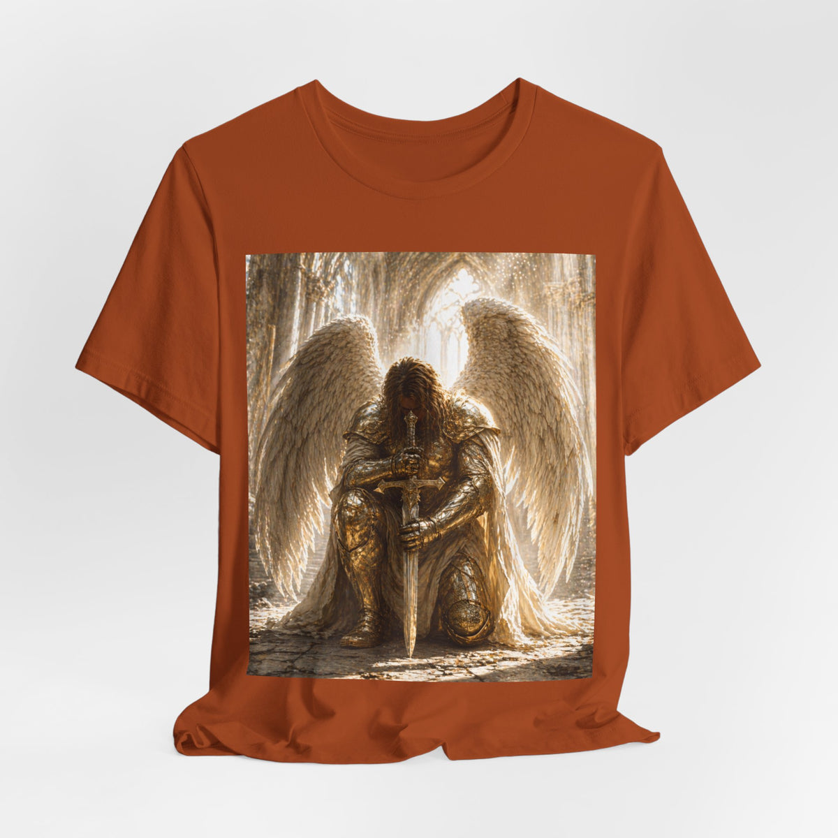 Guardian Angel Graphic Tee — Praying Winged Warrior T-Shirt